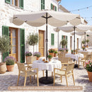 9 FT Scalloped Solar Patio Umbrella Market Table Umbrella with 24 LED Lights