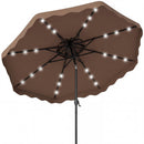 9 FT Solar LED Patio Umbrella Push-Button Tilt and Crank 24 LED Lights and 8 Ribs