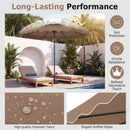 9 FT Solar LED Patio Umbrella Push-Button Tilt and Crank 24 LED Lights and 8 Ribs
