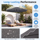 9 FT Solar LED Patio Umbrella Push-Button Tilt and Crank 24 LED Lights and 8 Ribs