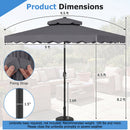 9 FT Solar LED Patio Umbrella Push-Button Tilt and Crank 24 LED Lights and 8 Ribs
