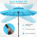 9 FT Solar LED Patio Umbrella Push-Button Tilt and Crank 24 LED Lights and 8 Ribs