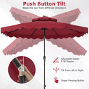 9 FT Solar LED Patio Umbrella Push-Button Tilt and Crank 24 LED Lights and 8 Ribs