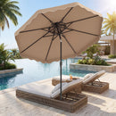9 Feet Patio Umbrella with Push Button Tilt and Crank
