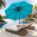 9 Feet Patio Umbrella with Push Button Tilt and Crank
