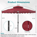 9 Feet Patio Umbrella with Push Button Tilt and Crank