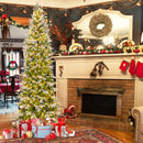 6/7.5/9 Feet Pre-Lit Artificial Christmas Tree Snow Flocked Hinged