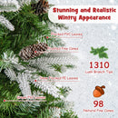 6/7.5/9 Feet Pre-Lit Artificial Christmas Tree Snow Flocked Hinged