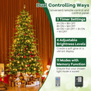 7.5 Feet Pre-Lit Artificial Christmas Tree with Warm White LED Lights