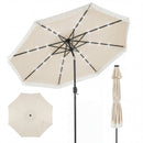 9 Feet Solar Patio Umbrella with 24 LED Lights for Yard