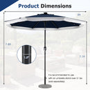 9 Feet Solar Patio Umbrella with 24 LED Lights for Yard
