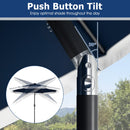 9 Feet Solar Patio Umbrella with 24 LED Lights for Yard