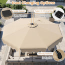 9 Ft Solar Patio Umbrella with LED Lights