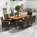 9 Piece Outdoor Dining Set with Acacia Wood Table Top