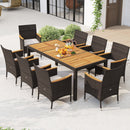 9 Piece Outdoor Dining Set with Acacia Wood Table Top
