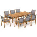 9 Pieces Acacia Wood Patio Dining Set for 6
