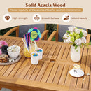 9 Pieces Acacia Wood Patio Dining Set for 6