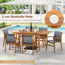 9 Pieces Acacia Wood Patio Dining Set for 6