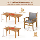 9 Pieces Acacia Wood Patio Dining Set for 6