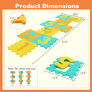 9 Pieces Interlocking Foam Puzzle Floor Mat with 3 Marker Discs