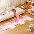 9 Pieces Interlocking Foam Puzzle Floor Mat with 3 Marker Discs