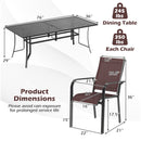 9 Pieces Patio Dining Set for 8 Outdoor Rectangular Table and Stackable Chairs