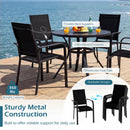 9 Pieces Patio Dining Set for 8 Outdoor Rectangular Table and Stackable Chairs