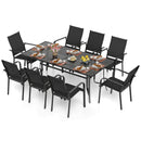 9 Pieces Patio Dining Set for 8 Outdoor Rectangular Table and Stackable Chairs
