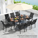 9 Pieces Patio Dining Set for 8 Outdoor Rectangular Table and Stackable Chairs