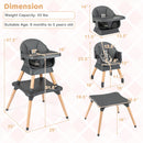 9-in-1 Convertible High Chair with Solid Wood Legs for Babies and Toddlers