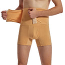 Men's Shapewear Boxer Shorts High-Waisted Solid Color Buttoned Tummy Control And Butt-Enhancing Shorts