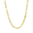 10K Yellow Gold Solid Figaro Chain (3.70 mm)