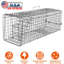 Humane Cat Trap Cage Catch Release Live Animal Rodent Cage Collapsible Galvanized Wire for Small Raccoons Beavers Groundhogs Foxes Armadillos