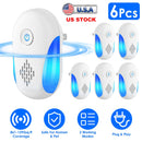 6 Packs Ultrasonic Pest Repellers Electric Plug-In Indoor Pest Control Mouse Repellent Chaser Deterrent Rodent Chaser with 2 Modes for Home Kitchen Of