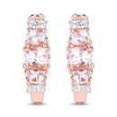 1.32 Carat Genuine Morganite and White Topaz .925 Sterling Silver Earrings