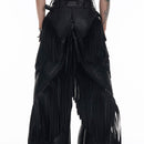 Niche Original Design Tassel PU Leather Pants