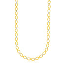 14k Two-Tone Gold Multi-Textured Oval Link Fancy Necklace