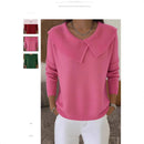 Women's Autumn  Winter New Arrival  Chic Oversized Sweater, Korean Retro Collared Knit Top, Slimming & Versatile