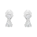 14KT White Gold 1/2 cttw Double Diamond Dangle Stud Earrings (H-I, I1-I2)