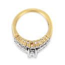 14K Yellow and White Gold 1 1/2 Cttw Round and Princess-Cut Diamond Band Ring (H-I Color, SI2-I Clarity)