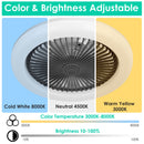 Ceiling Fan With Lights Remote Control 9.44in E27 Socket Fanlight with Dimmable Dimming Light Color Brightness 3 Fan Speed Timer Function