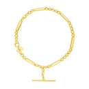 14k Yellow Gold 7 1/5 inch Alternating Oval and Round Chain Bracelet with Toggle