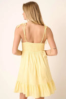 Mittoshop Ruched Detail Spaghetti Tie Mini Dress