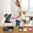 61Keys Foldable Electronic Piano Keyboard With Micro Audio Sustain Pedal Music Stand Storage Bag Portable Wireless MiDi Connection Keyboard For Beginn