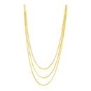 14k Yellow Gold Three Strand Herringbone Chain Necklace