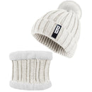 Winter Beanie Hat Scarf Set Women Warm Knitting Skull Cap Neck Warmer for Walking Running Hiking Camping Outdoors Gift