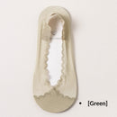 Womens Lace Invisible No-show Socks With Silicone Non-slip Backing