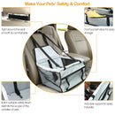 Dog Booster Car Seat Foldable Dog Booster Seat Pet Travel Carrier w/ Clip-on Safety Leash Zipper Storage Pocket for Small Medium Pets Up to 20Lbs