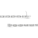14K White Gold 2.0 Cttw Princess Cut Invisible Set Diamond Rectangular Link Bracelet (I-J Color, I1-I2 Clarity) - 7.25"