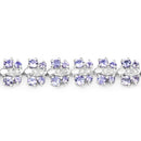 7.02 Carat Genuine Tanzanite and White Sapphire .925 Sterling Silver Bracelet